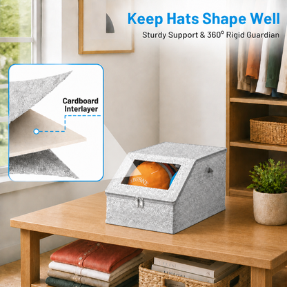 Stackable Baseball Cap Storage Box – Holds Up to 24 Hats
