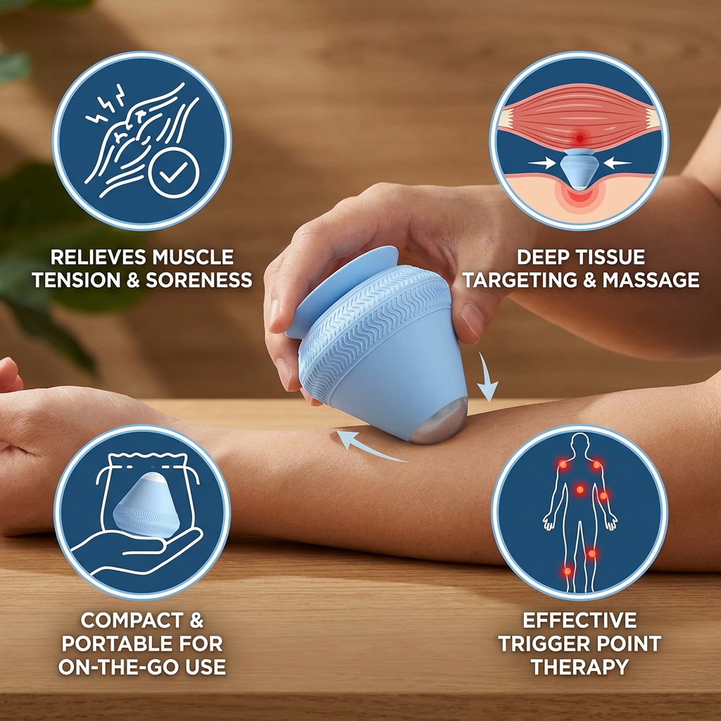 Trigger point self-massage ball with suction cup
