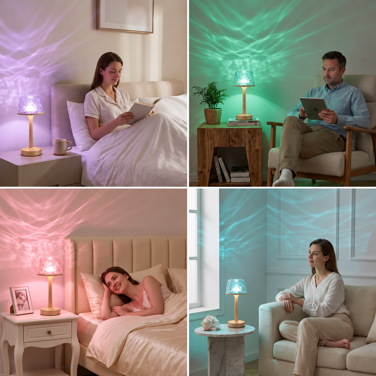 Aurora & Ocean Wave LED Projection Lamp with Touch Control