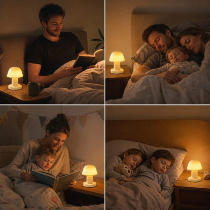 Mini Rechargeable LED Mushroom Table Lamp with Touch Control
