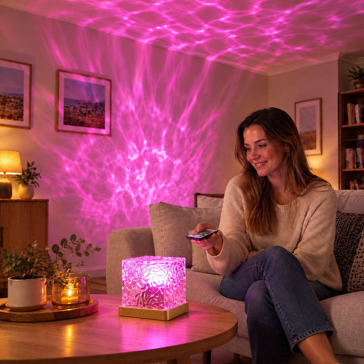 Aurora & Ocean Wave LED Projector Light with 16 Colors & Remote Control