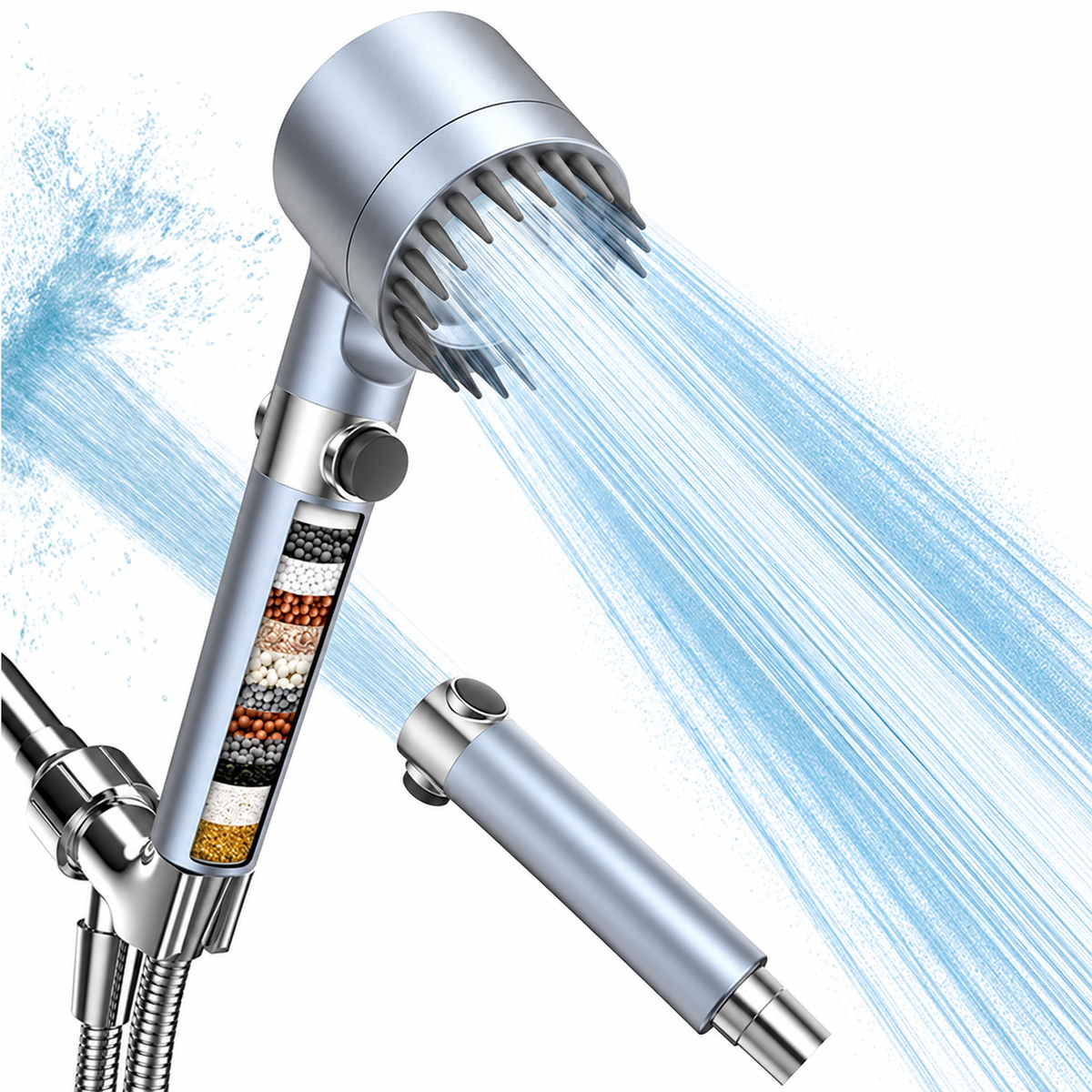 Filtered Shower Head with Multiple Spray Modes & On/Off Switch