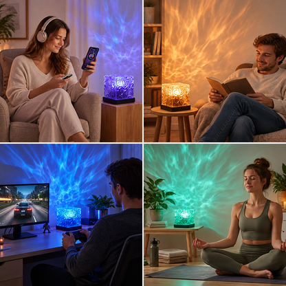 Aurora & Ocean Wave LED Projector Light with 16 Colors & Remote Control