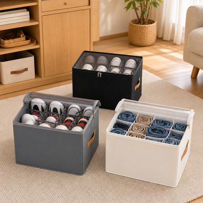 Collapsible Shoe Organizer with Easy-Access Design for Wardrobe Storage