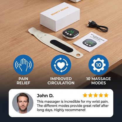 EMS Hand & Wrist Massager with 10 Modes for Pain Relief