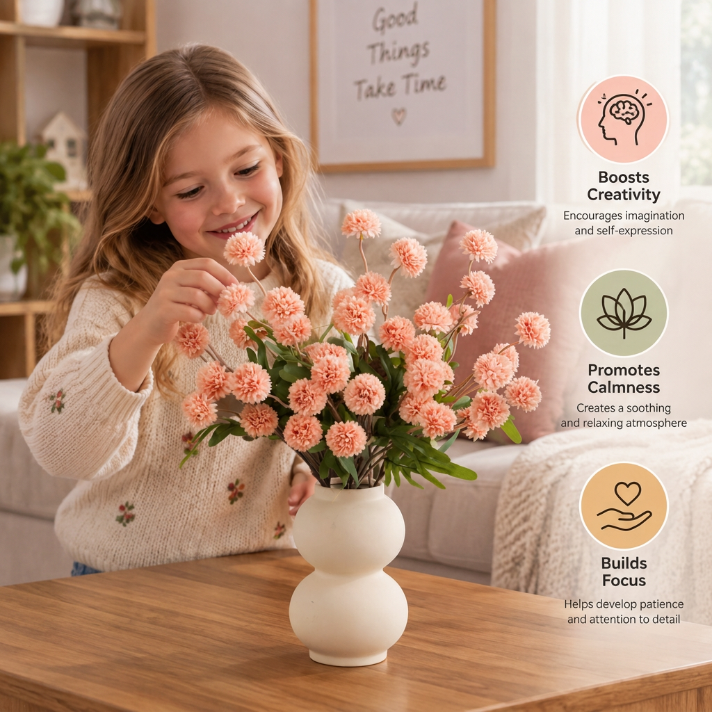 Artificial Mum & Eucalyptus Floral Arrangement
