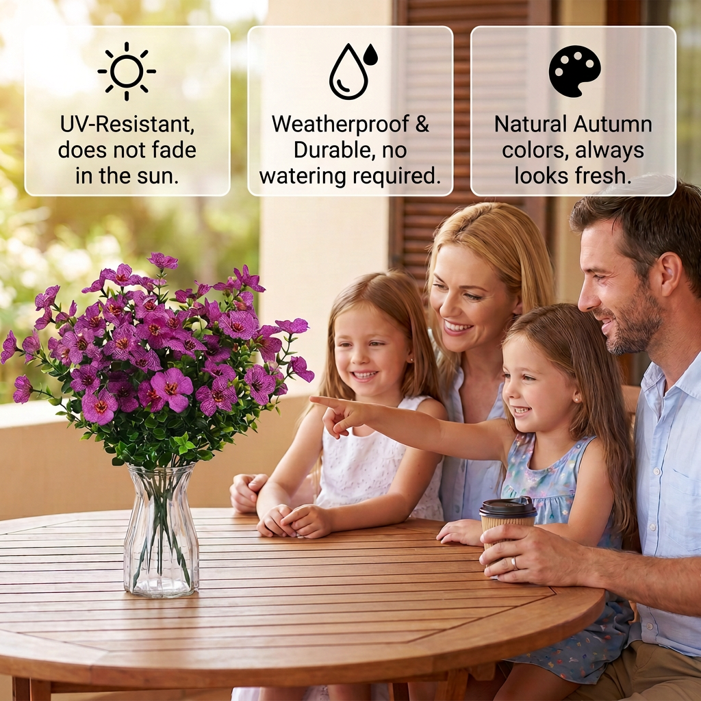 UV-Resistant Artificial Fall Flower Bouquet Set