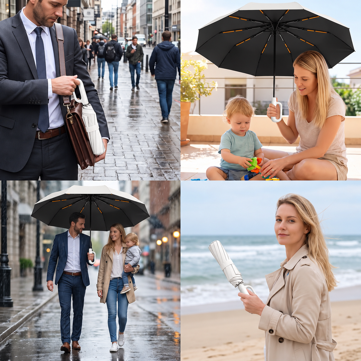 Premium Automatic Folding Umbrella for Sun & Rain – Compact & Windproof