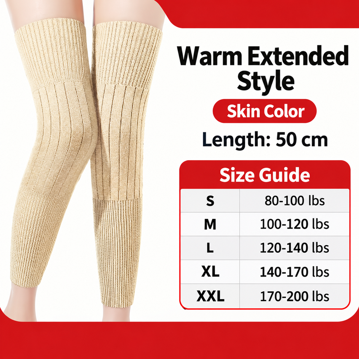Universal Long Knee Warmers with Thick Faux Fur Lining for Winter