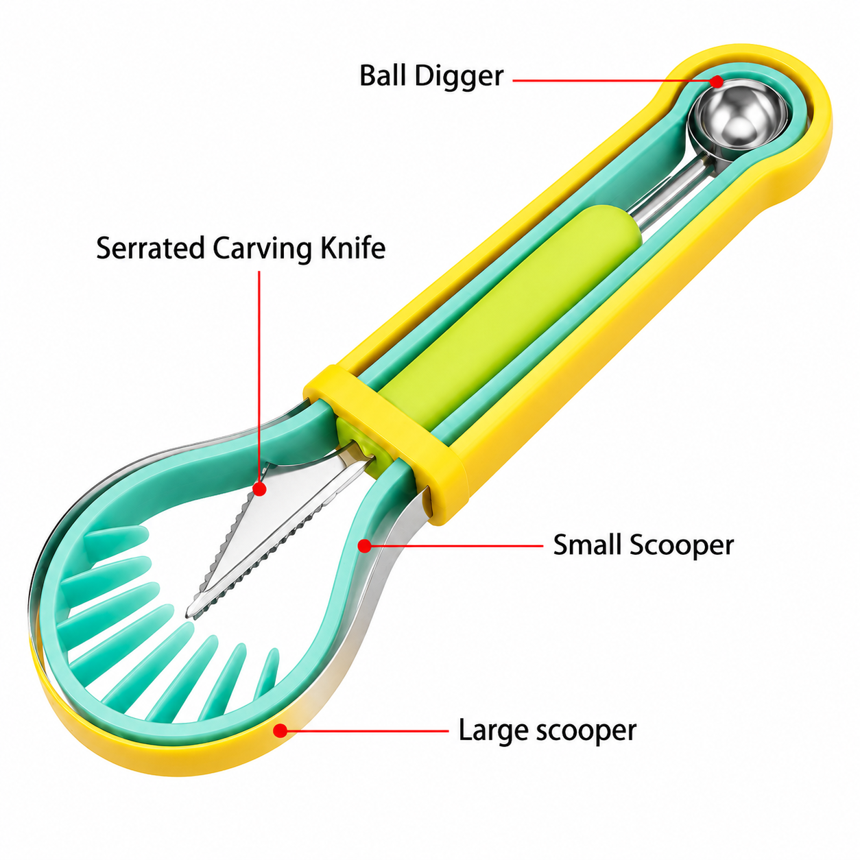 3-in-1 Fruit Carving & Baller Tool Set