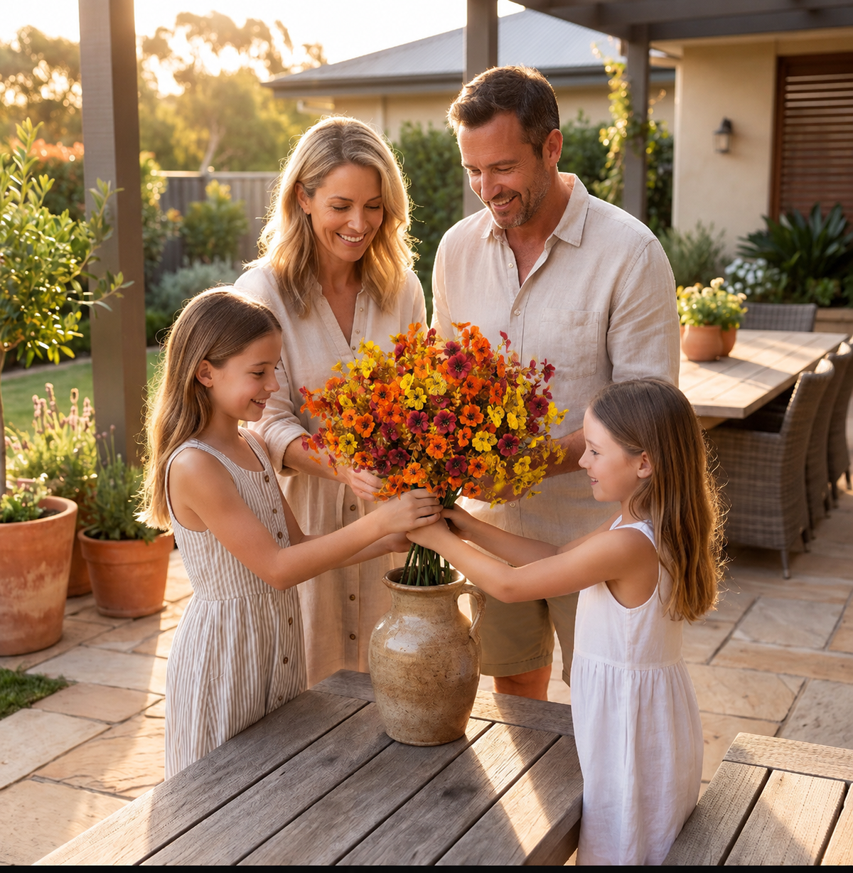 UV-Resistant Artificial Fall Flower Bouquet Set