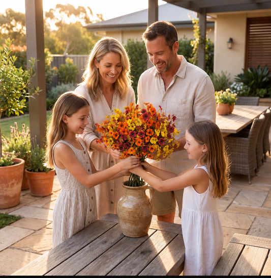 UV-Resistant Artificial Fall Flower Bouquet Set