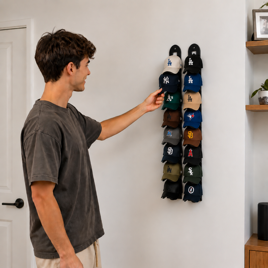 Wall-Mounted Hat Organizer – Holds Up to 20 Caps