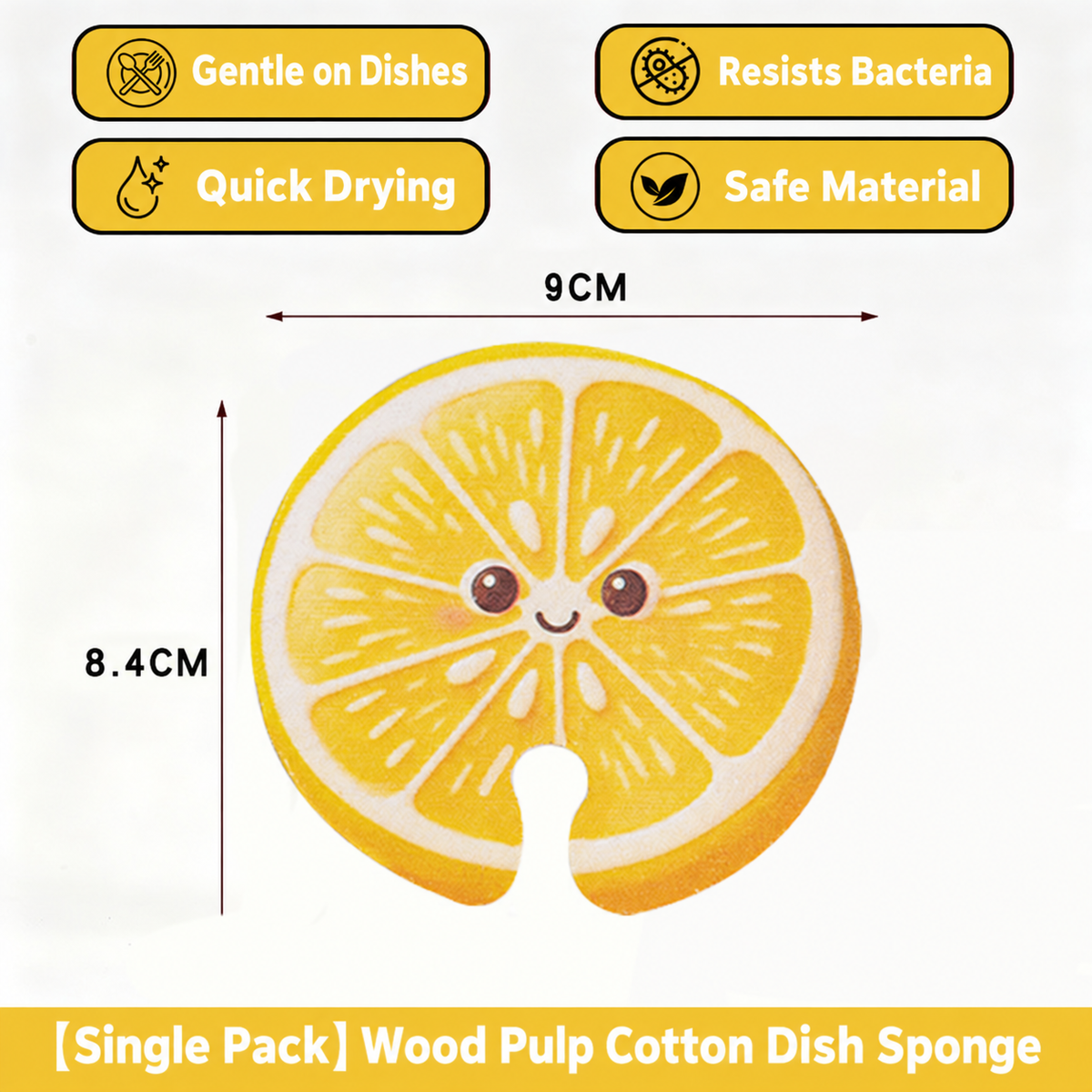 Fruit-Shaped Pop-Up Cellulose Sponges – 3-Pack of Plant-Based, Non-Scratch Kitchen Sponges