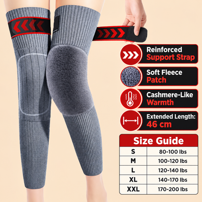 Universal Long Knee Warmers with Thick Faux Fur Lining for Winter