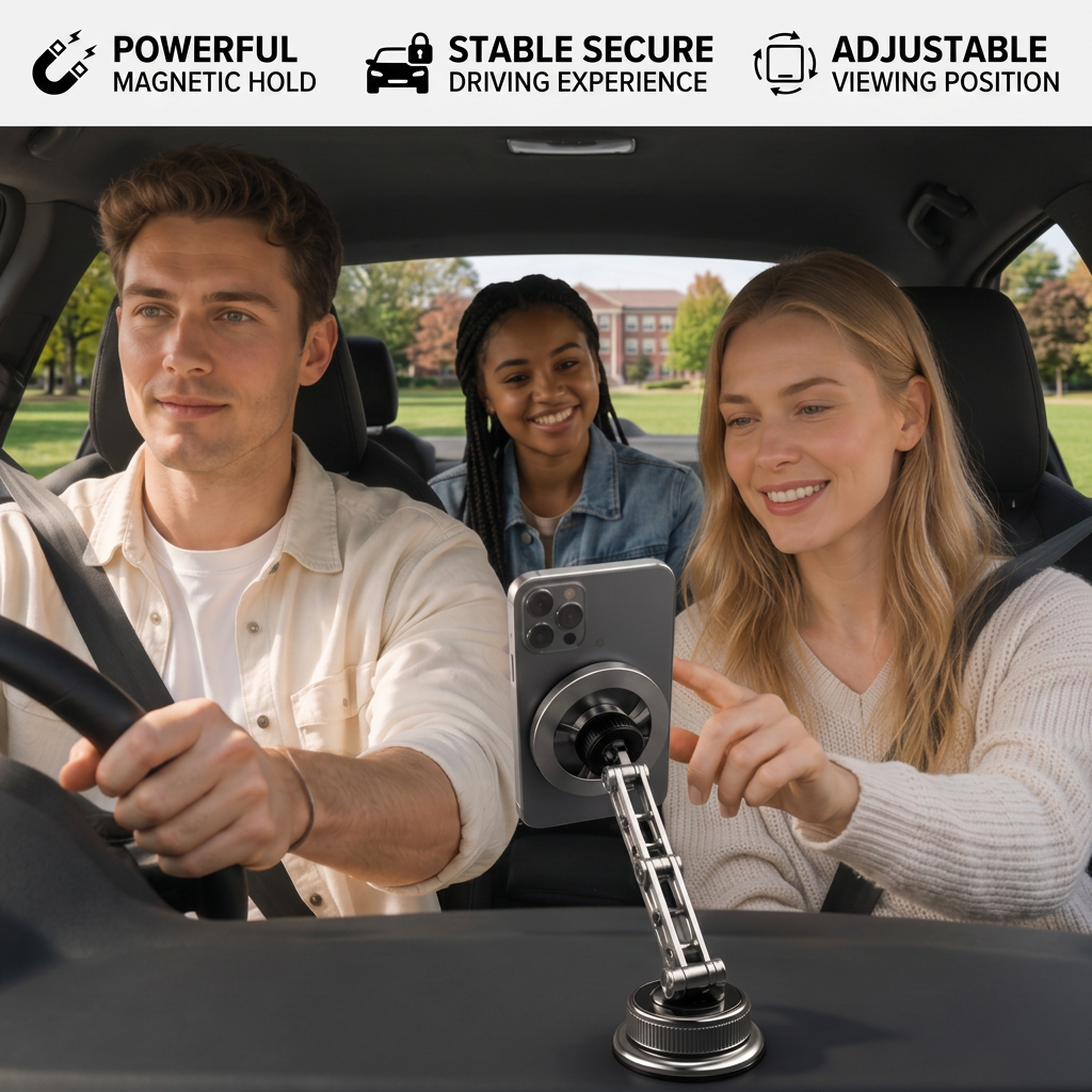 Ultra-Strong Suction Durable Full-Metal Magnetic Car Phone Mount