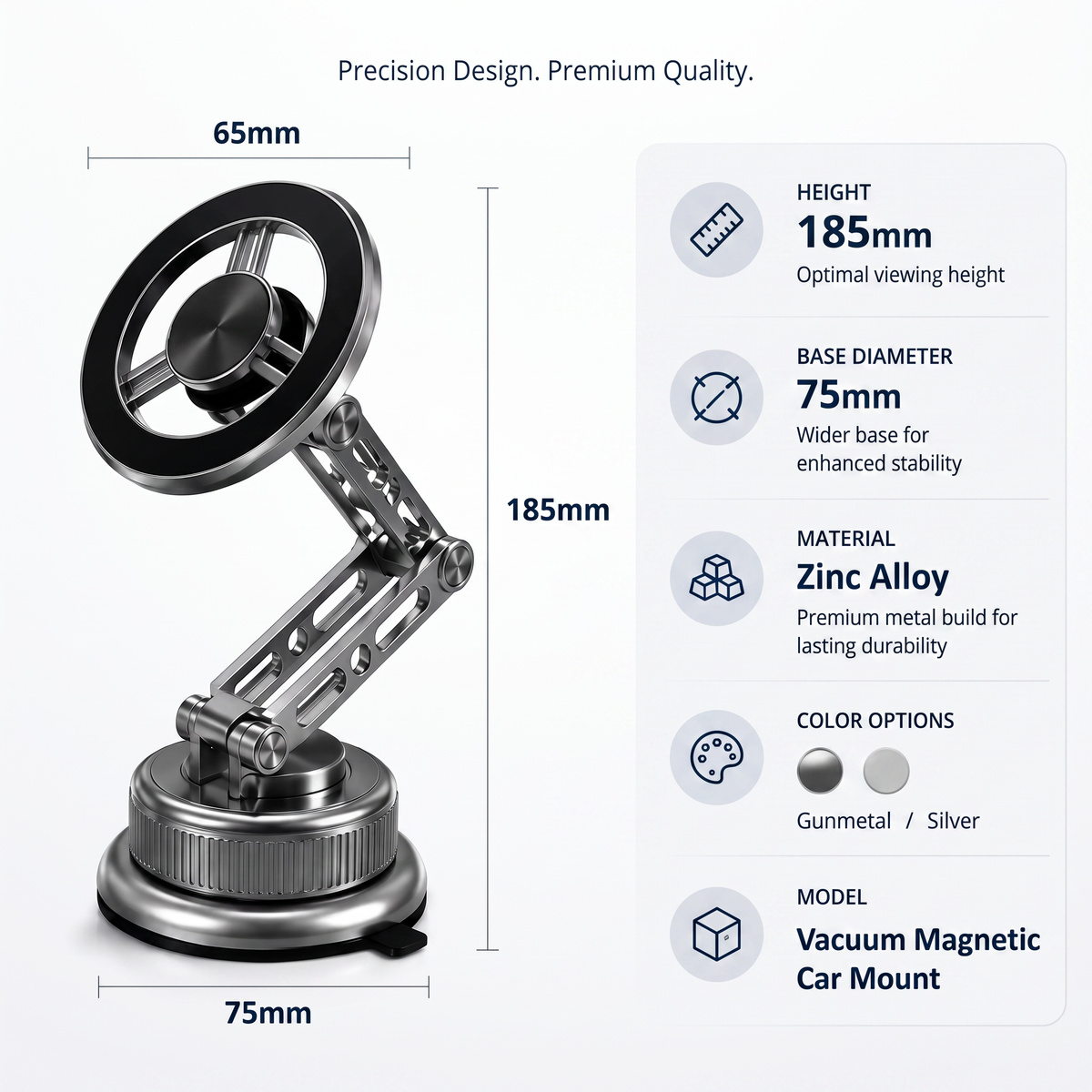Ultra-Strong Suction Durable Full-Metal Magnetic Car Phone Mount