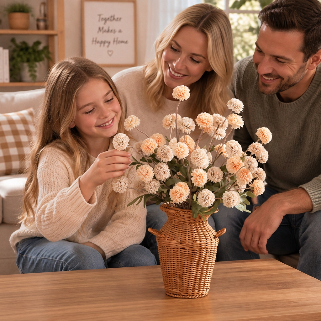 Artificial Mum & Eucalyptus Floral Arrangement