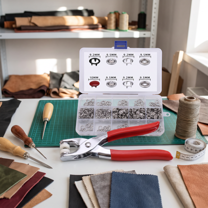 Stainless Steel Snap Fastener Tool Kit – Metal Button Repair Set for Clothing, Leather & Crafts