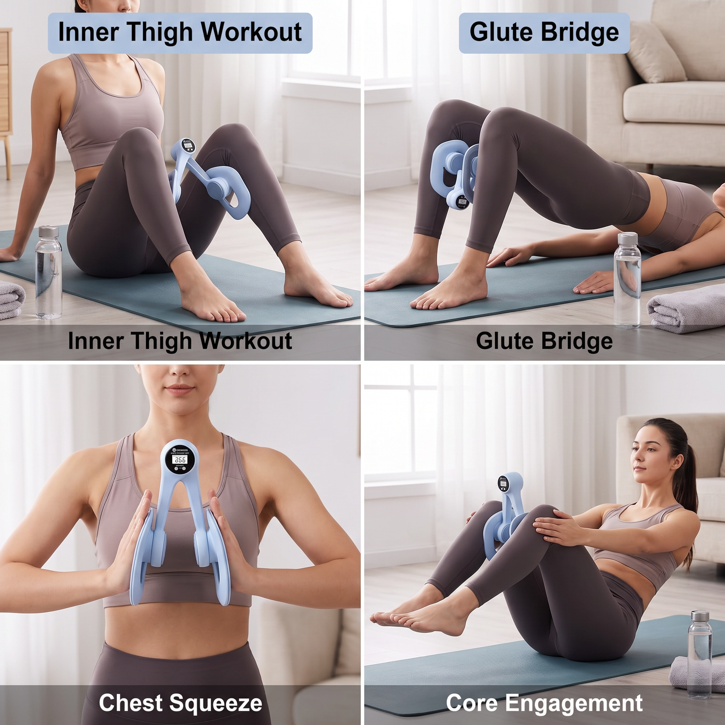Adjustable Thigh & Glute Trainer – Foldable Resistance Fitness Equipment