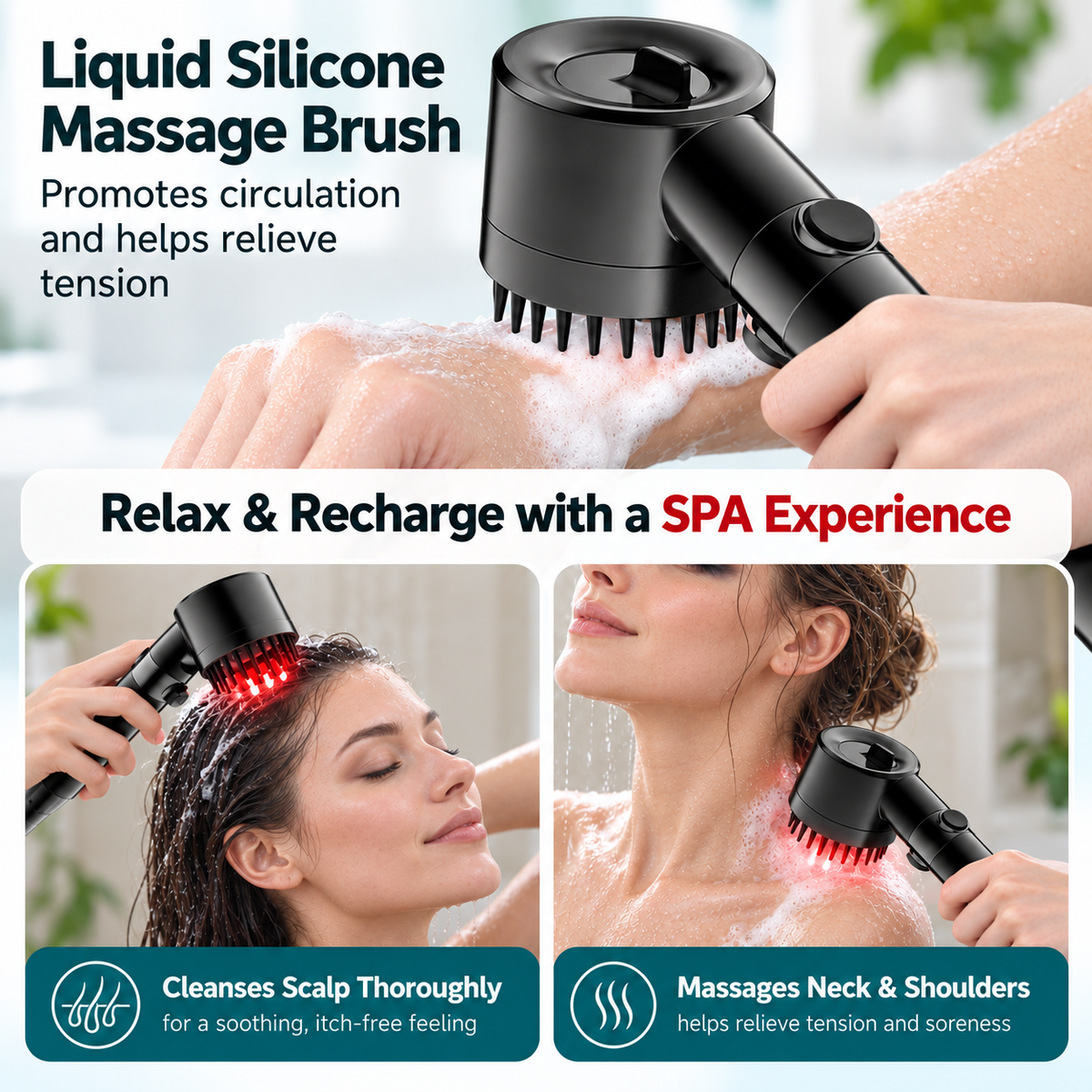 Filtered Shower Head with Multiple Spray Modes & On/Off Switch