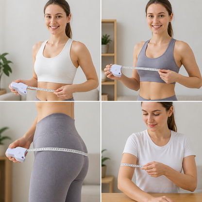 Retractable 3D Body Measuring Tape for Waist, Hips, Bust & Arms