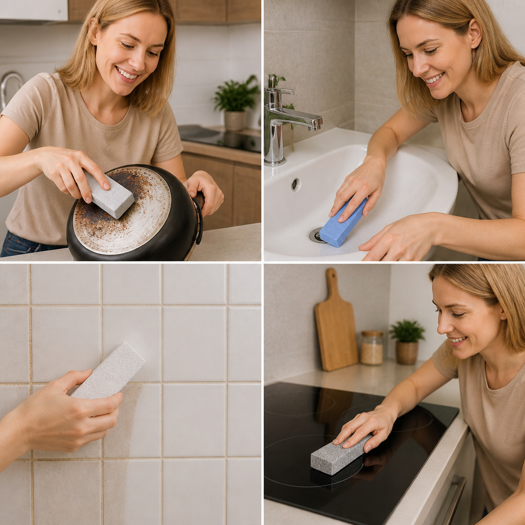 Reusable Pumice Scouring Pads for Tough Household & Kitchen Cleaning