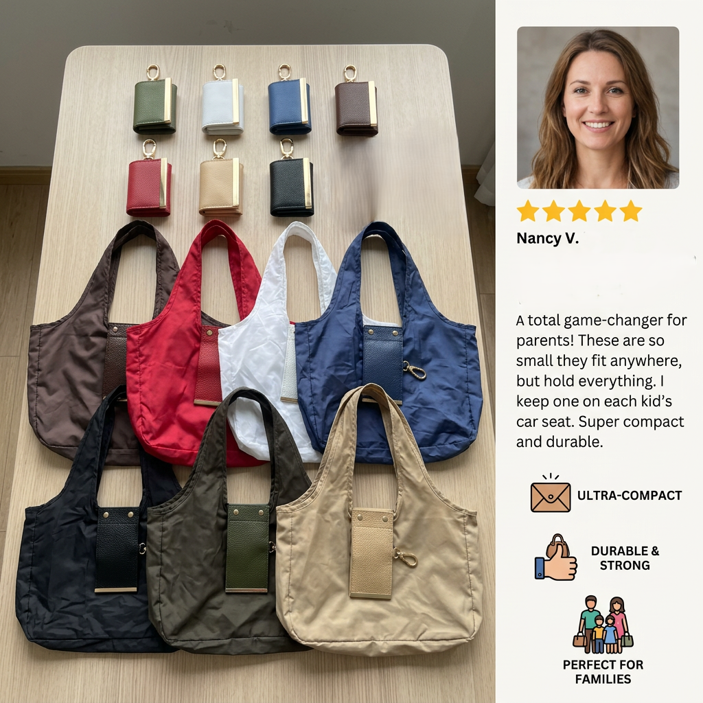 Foldable Keychain Shopping Tote Bag