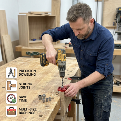 Self-Centering Doweling Jig – Precision Drill Guide