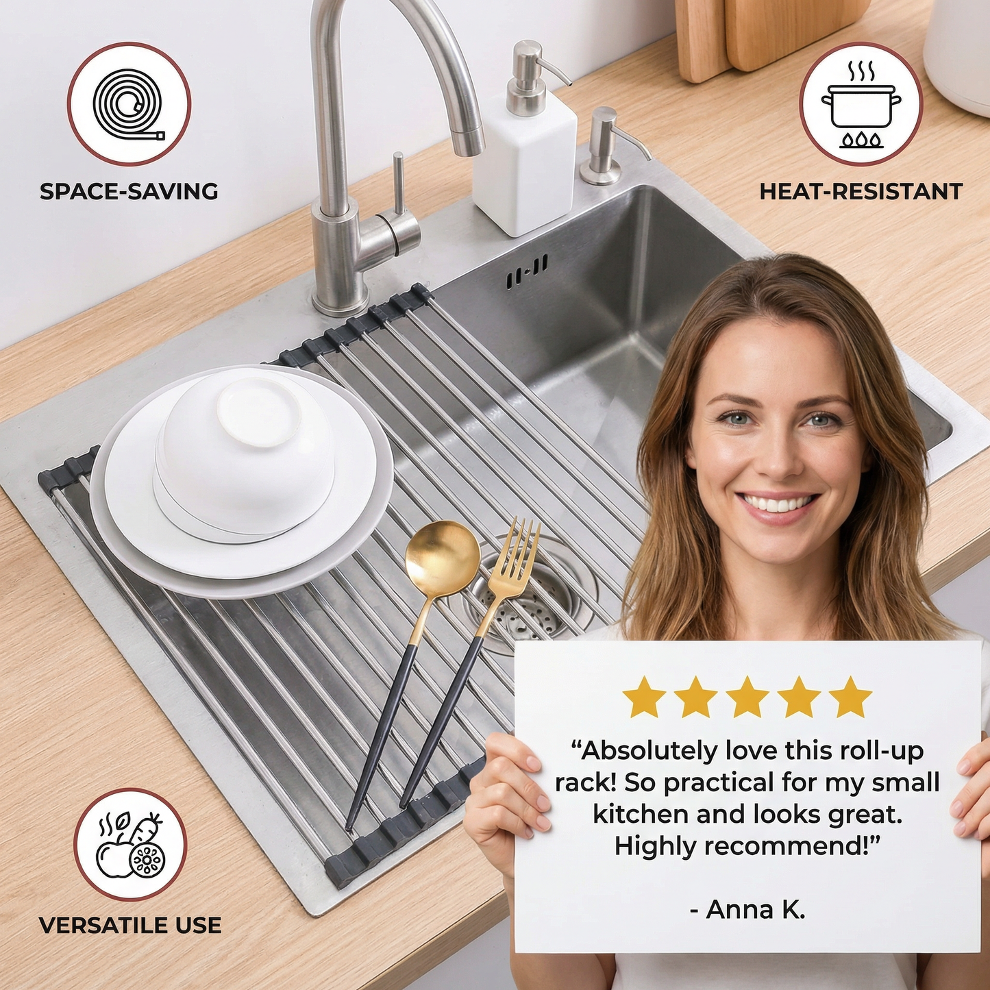 Roll-up Dish Drying Rack