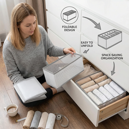 Foldable Clothes Organizer Box with Compartments