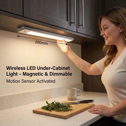 Wireless LED Under-Cabinet Light with Motion Sensor – Magnetic & Dimmable