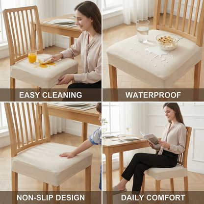 Waterproof Jacquard Chair Cushion Cover – Non-Slip & Easy Care
