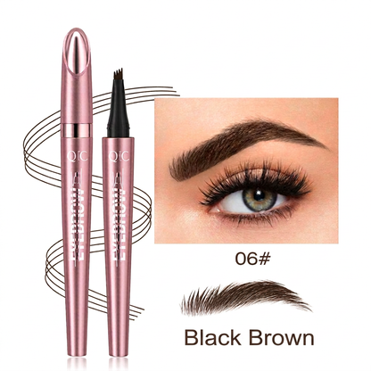 3D Natural-Looking Brow Pen – Waterproof 4-Tip Eyebrow Pencil