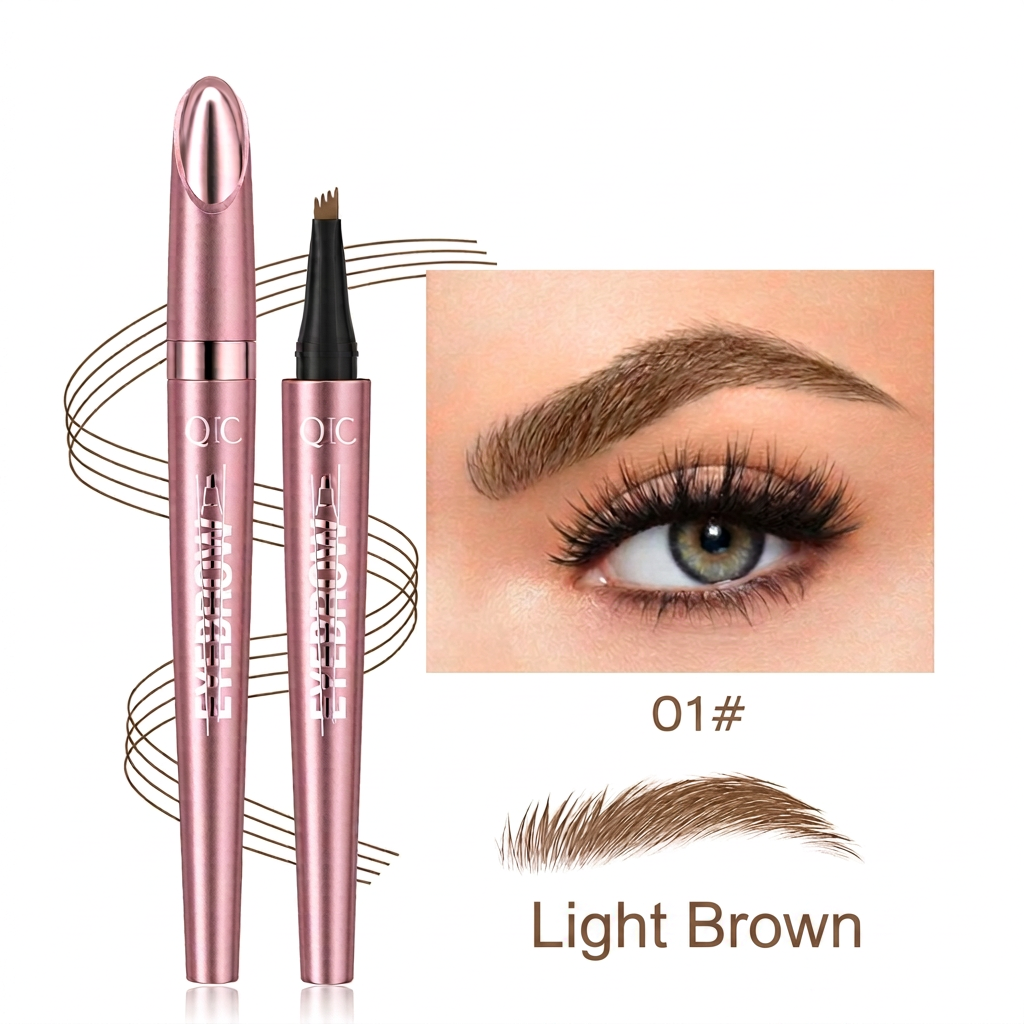 3D Natural-Looking Brow Pen – Waterproof 4-Tip Eyebrow Pencil