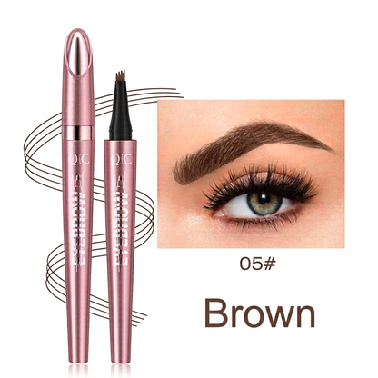 3D Natural-Looking Brow Pen – Waterproof 4-Tip Eyebrow Pencil