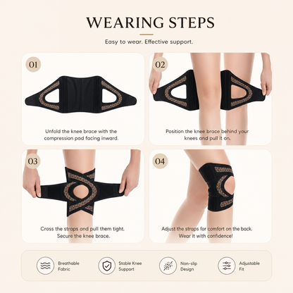 Adjustable Cross-Strap Compression Knee Brace for Sports & Joint Support