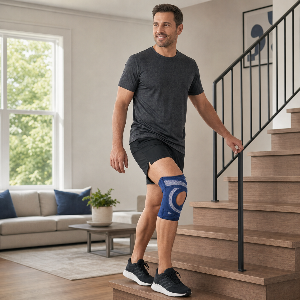 Adjustable Cross-Strap Compression Knee Brace for Sports & Joint Support