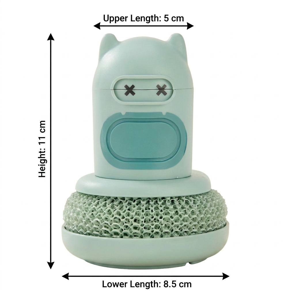 Cute Dish Brush with Built-In Soap Dispenser