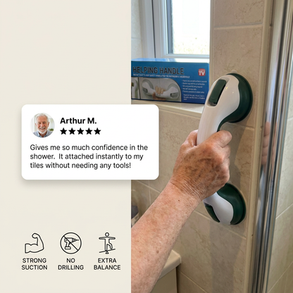 Heavy-Duty Suction Cup Safety Grab Bar – Anti-Slip Bathroom Support Handle