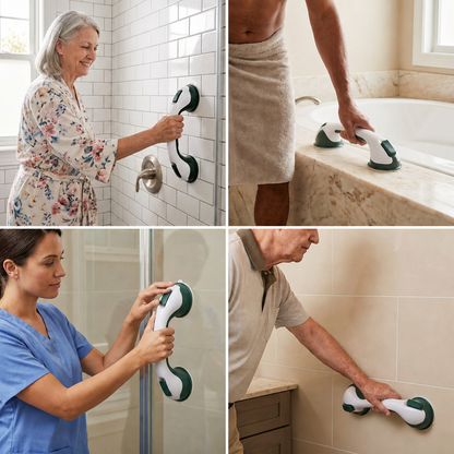 Heavy-Duty Suction Cup Safety Grab Bar – Anti-Slip Bathroom Support Handle