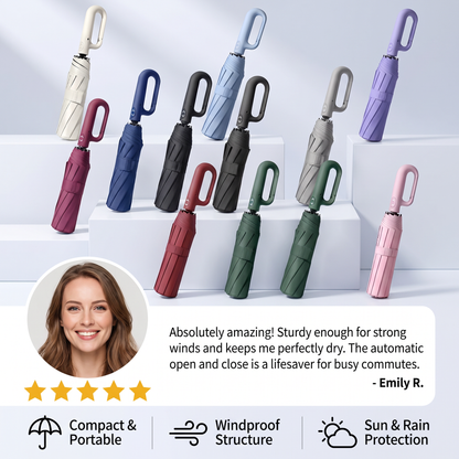 Premium Automatic Folding Umbrella for Sun & Rain – Compact & Windproof