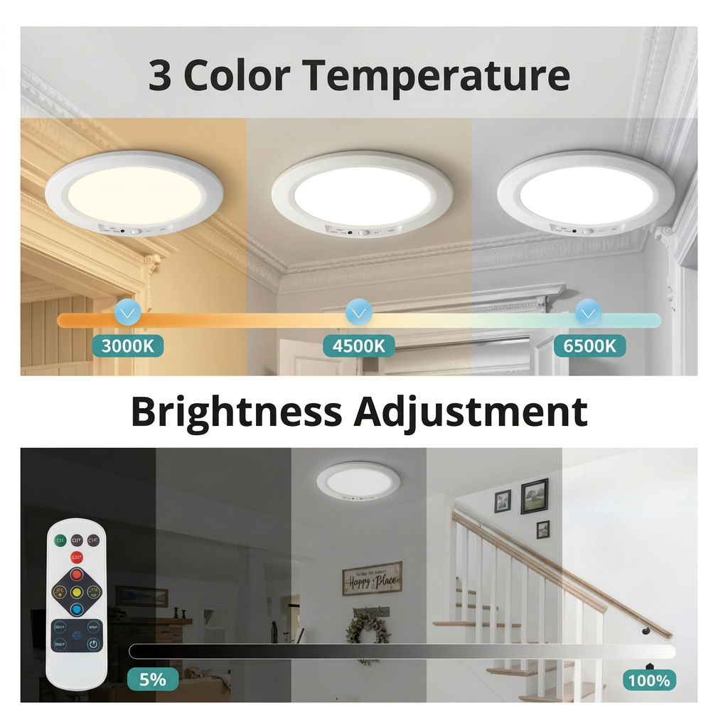 Dimmable rechargeable ceiling light with motion sensor – magnetic & wireless
