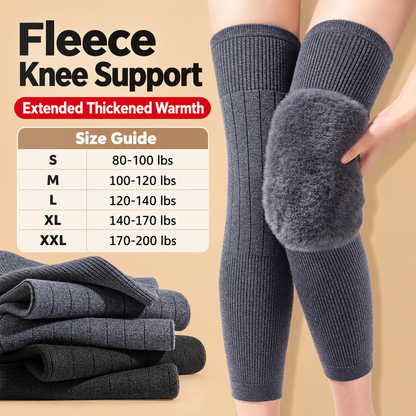 Universal Long Knee Warmers with Thick Faux Fur Lining for Winter