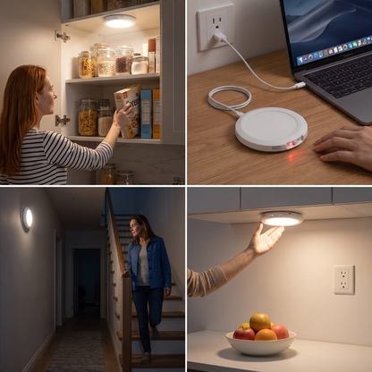 Dimmable rechargeable ceiling light with motion sensor – magnetic & wireless
