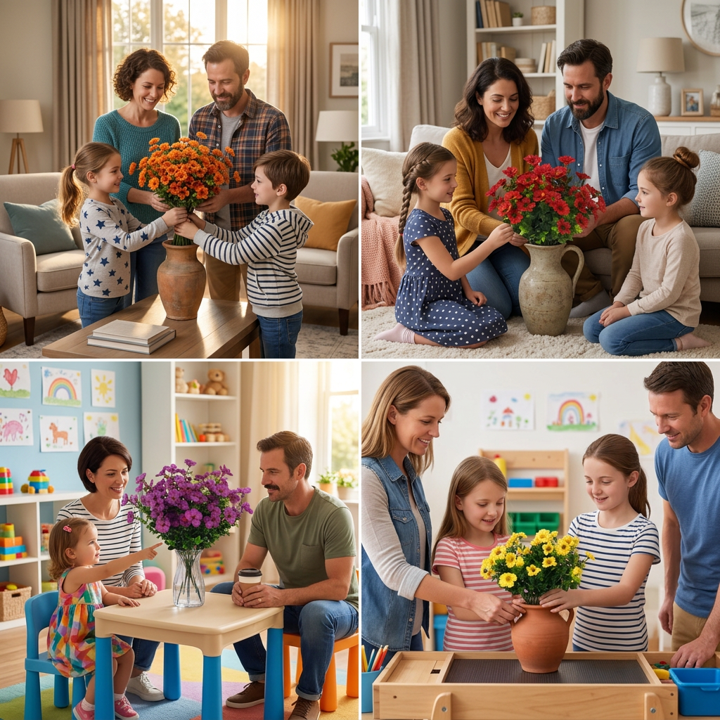 UV-Resistant Artificial Fall Flower Bouquet Set