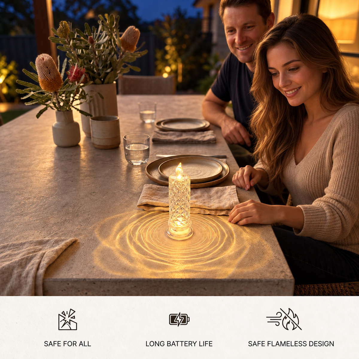 LED Flameless Candle Lamp – Cozy & Decorative Table Light