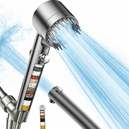 Filtered Shower Head with Multiple Spray Modes & On/Off Switch