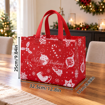 Reusable Christmas Gift Bags with Handles – Assorted Holiday Designs