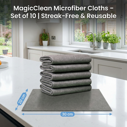 MagicClean Microfiber Cloths – Set of 10 | Streak-Free & Reusable